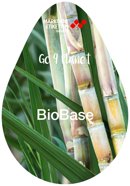 Nachhaltiges Etikett auf Zuckerrohrbasis - biobase